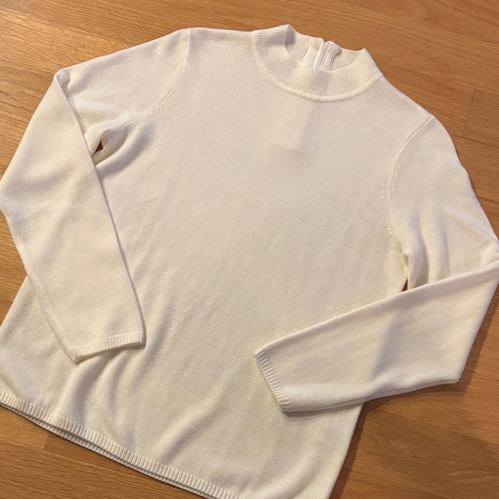 KIM ROGERS med petite sweater - crew neck w/zipper